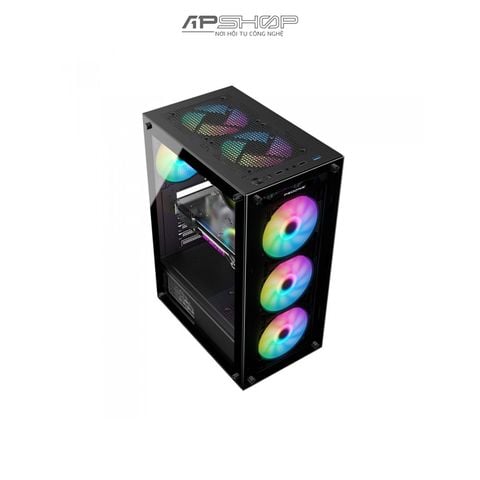 Case máy tính hiệu CoolerPlus G315 | 4 Fan Rainbow | Mặt kính