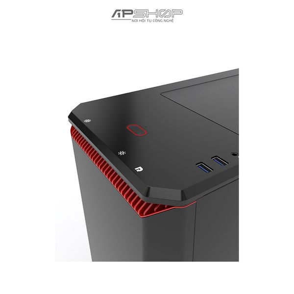 Case Phanteks Eclipse P400S Tempered Glass - Black / Red