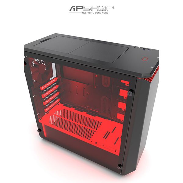 Case Phanteks Eclipse P400S Tempered Glass - Black / Red