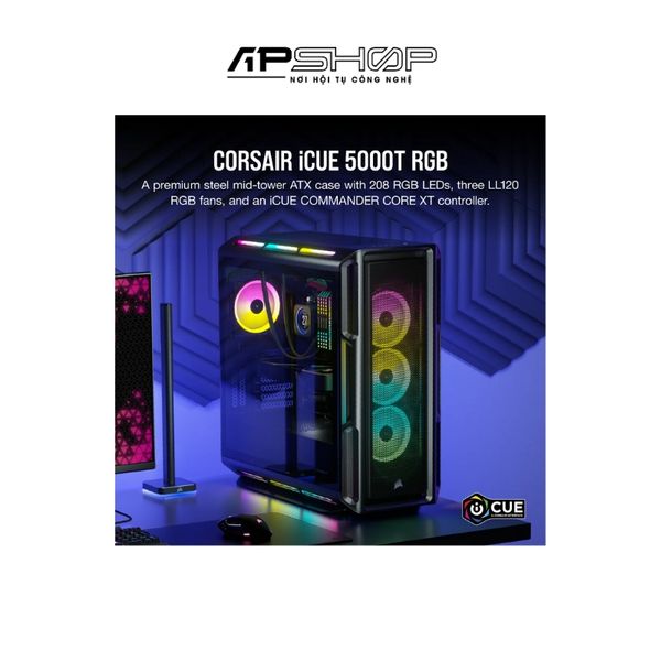 Case Corsair 5000T RGB Black - Hàng chính hãng