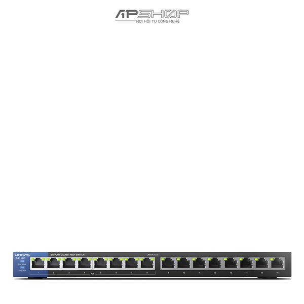 Switch Linksys LGS116P 16Port Desktop Gigabit PoE Switch - Hàng chính hãng