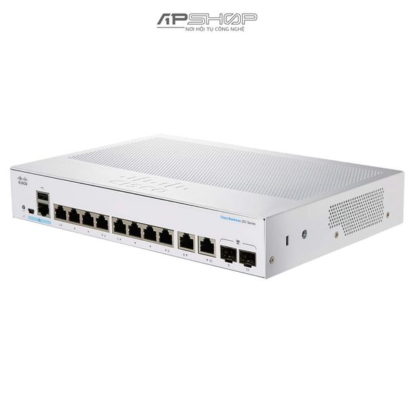 Switch Cisco CBS250 Smart 8Port GE, Full PoE, Ext PS, 2x1G Combo Hàng chính hãng