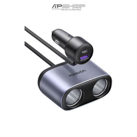 Cóc Sạc UGREEN A+C Car Charger with Dual Expansion Ports 30886