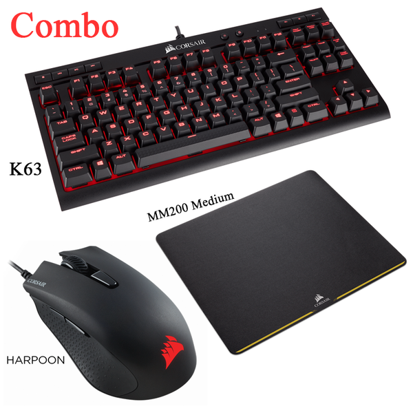 Combo Corsair K63 + Harpoon + MM200 Medium