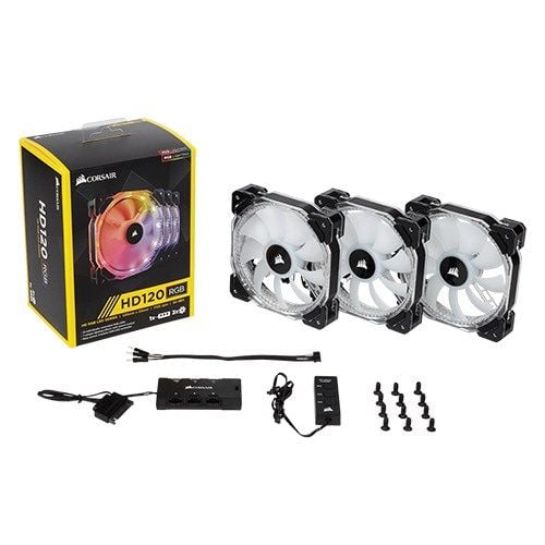 Fan Corsair HD120 RGB LED - Kit 3 Fan