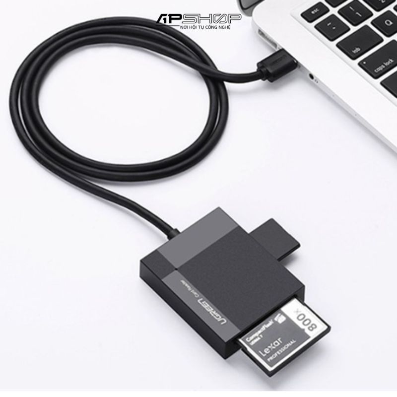 Đầu đọc thẻ SD/TF/CF/MS USB 3.0 Ugreen 30229 cao cấp