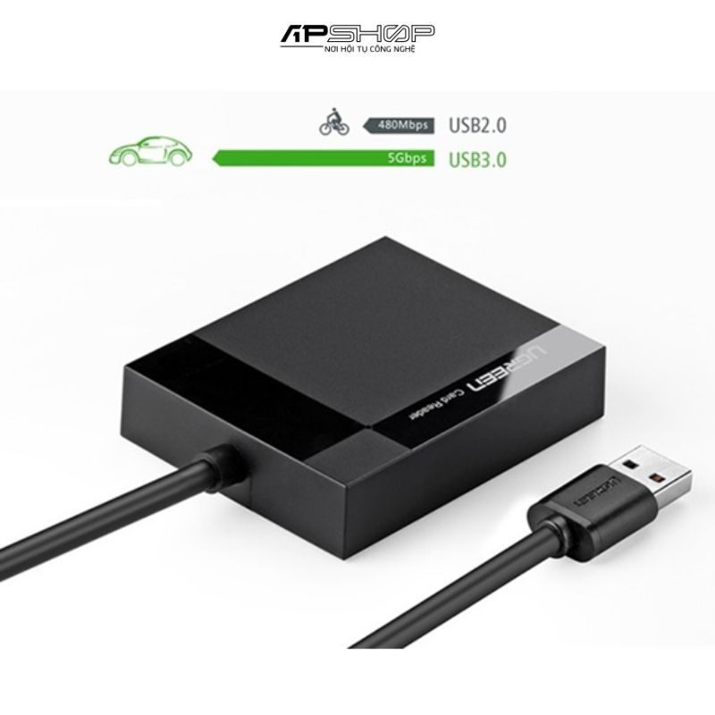 Đầu đọc thẻ SD/TF/CF/MS USB 3.0 Ugreen 30229 cao cấp