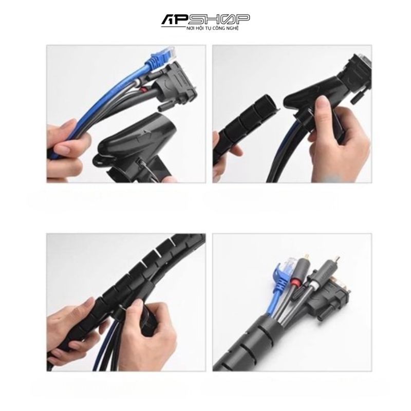 Dây ống xoắn PE Ugreen | bảo vệ các loại dây an toàn và tiện dụng