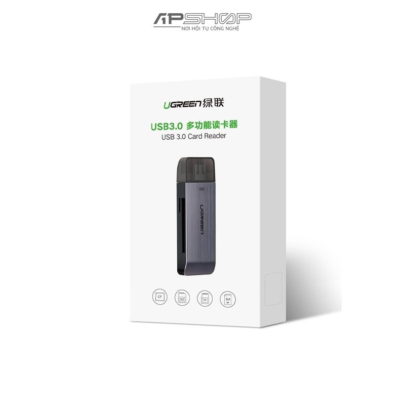 Đầu đọc thẻ nhớ UGREEN USB-A 3.0 to TF/SD/CF/MS Multifunction Card Reader Multi-Read CM180