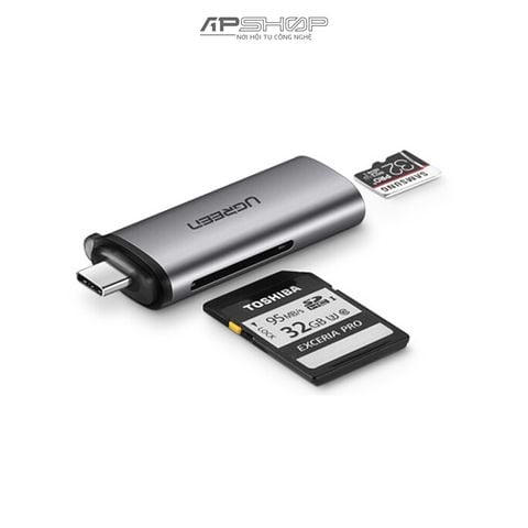 Đầu đọc thẻ nhớ UGREEN USB-C TF + SD Card Reader CM184