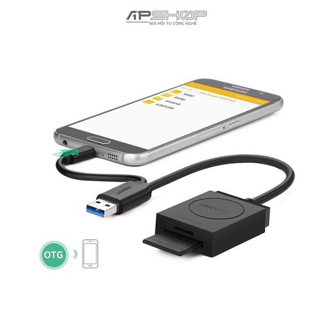 Đầu đọc thẻ nhớ USB 3.0 to TF+SD Card reader Black ABS CR127