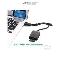 Đầu đọc thẻ nhớ USB 3.0 to TF+SD Card reader Black ABS CR127