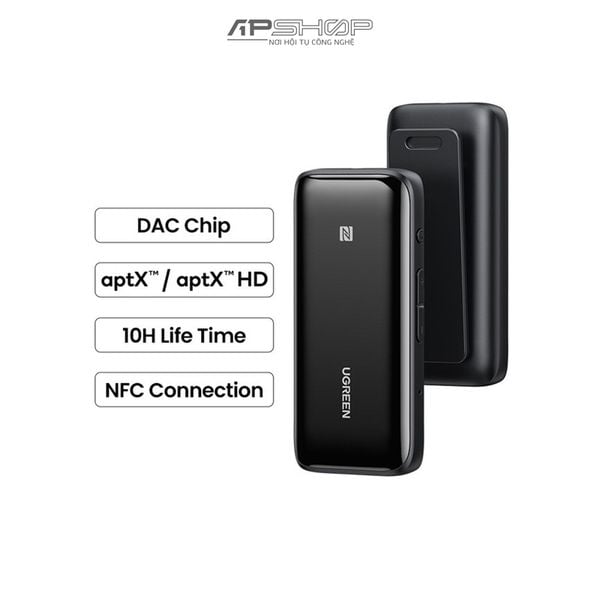 Đầu Nhận Bluetooth UGREEN 5.0 USB DAC 3.5Mm Âm Thanh Không Dây Bộ Khuếch Đại Tai Nghe NFC AptX LL AptX HD CM402 | Chính hãng