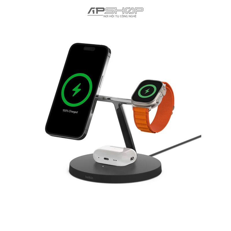 CARGADOR INALÁMBRICO 3 EN 1 BELKIN BOOSTCHARGE PRO CON MAGSAFE - CARGADOR INALAMBRICO 3 EN 1
