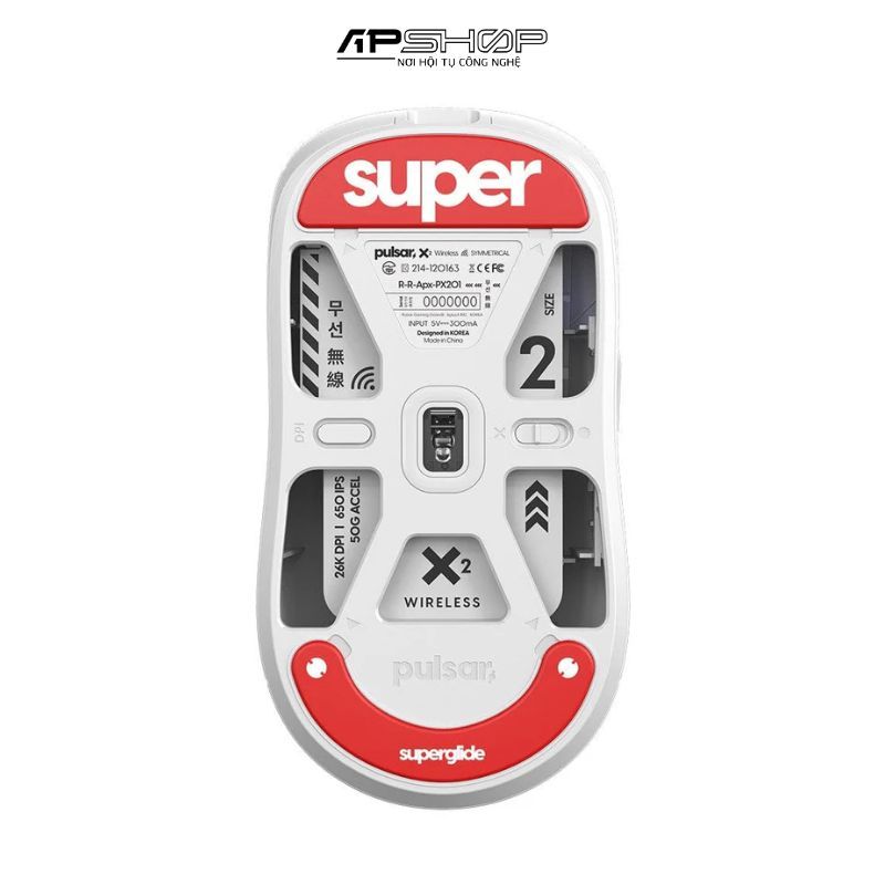 Miếng dán đế chuột máy tính Pulsar Superglide 2 for X2 Wireless Red | PX2SGR2