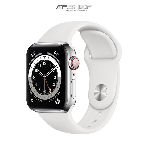 Apple Watch Series 6 GPS + Cellular 40mm Stainless Steel Case-White