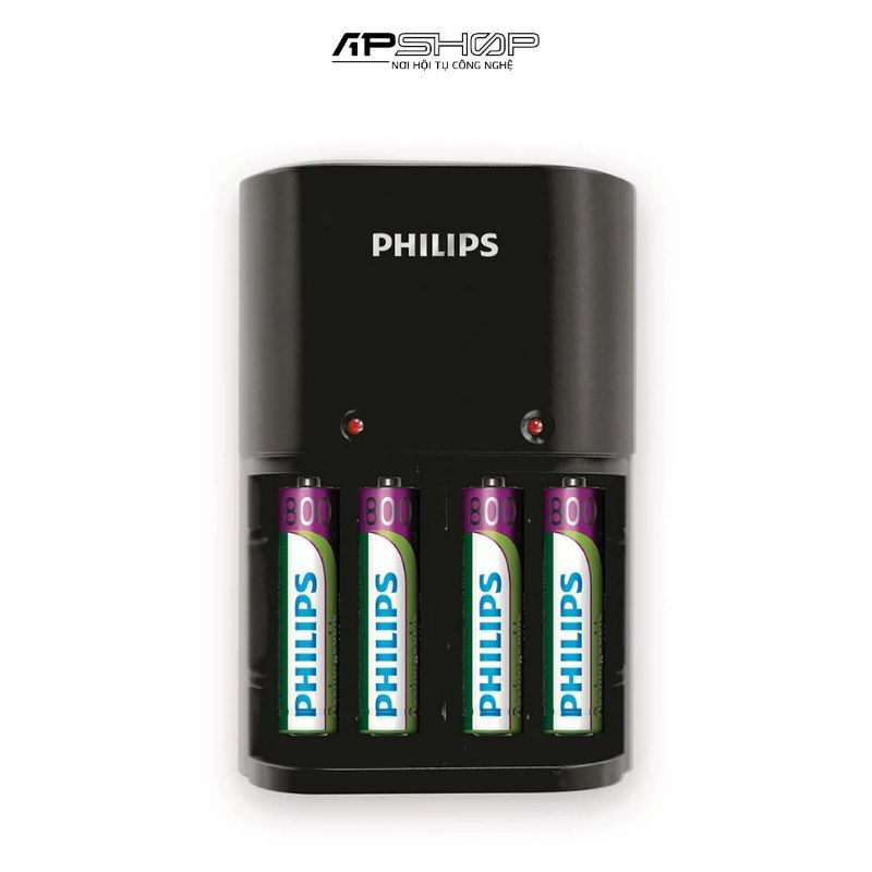 Bộ sạc Charger Philips SCB1450NB/12 | Bộ sạc tiêu chuẩn 200mAh | Kèm 4 Pin AAA 800mAh