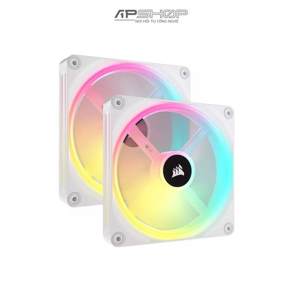 Fan Corsair iCUE LINK QX140 White | Magnetic Dome RGB Fan | 2 Fan | Chính hãng