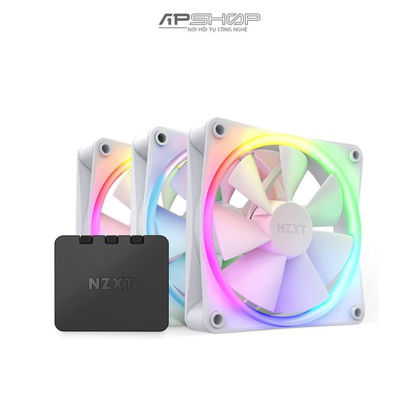 Fan NZXT F120 RGB Matte White 3 Fan 120mm | Chính hãng