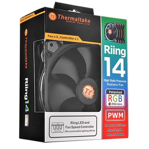 Fan Thermaltake Riing 14 Led RGB - 3 Fan Pack