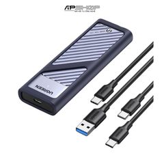 Box ổ cứng SSD M.2 NVMe USB 3.2 10Gbps Ugreen 15511, Hỗ trợ 4TB, UASP Trim cho M-Key và M&B Key 2230/2242/2260/2280