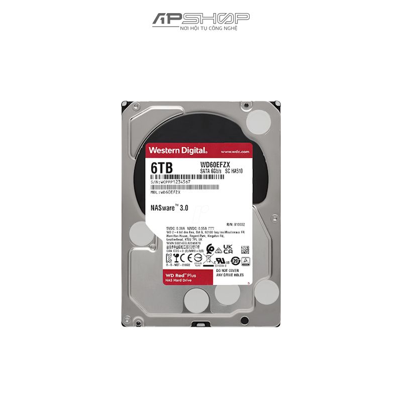 HDD Western Digital Red Plus 6TB 5400RPM WD60EFZX | Chính hãng – APSHOP.VN