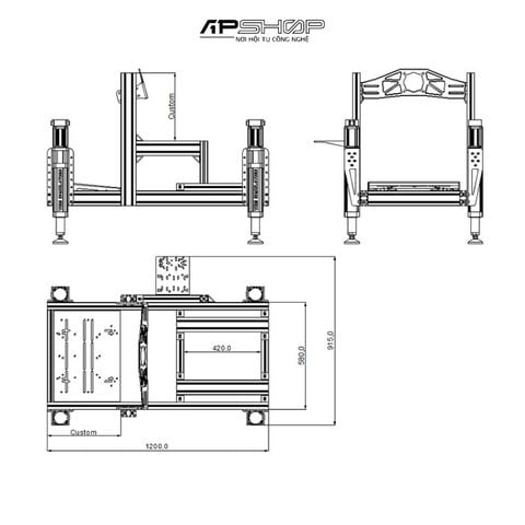 Buồng Lái Ô TÔ Giả Lập Kèm Hệ Thống Chuyển Động 3DOF VNM Motion | Không Kèm Ghế | 4 Motor 150mm