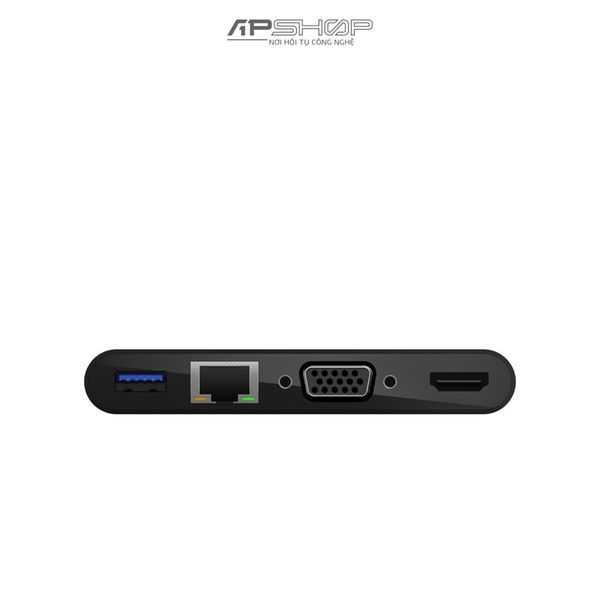 Hub Belkin USB C Multimedia 5 trong 1 | 1 Ethernter | 1 HDMI 4K 30Hz | 1 VGA | 1 USB C(PD) hỗ trợ sạc lên đến 100W | Chính hãng