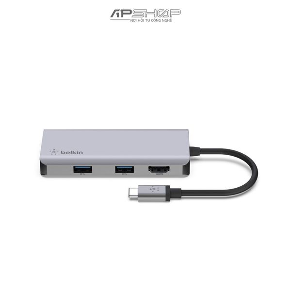 Hub Belkin USB C Multiport 5 trong 1 | 1 HDMI 4K 30Hz | 2 USB A 3.1 | 1 Khe SD | 1 Khe microSD | Chính hãng