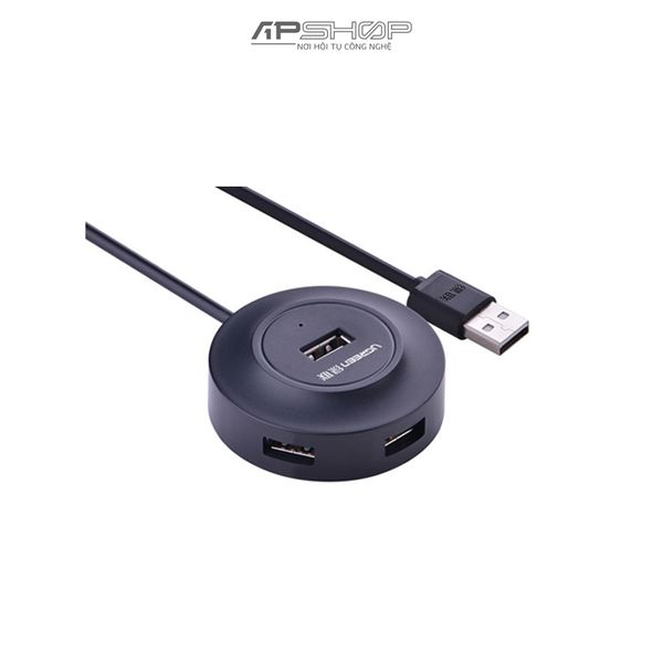 Hub chia USB Ugreen USB 2.0 4 Port | CR106 Black | Chính hãng