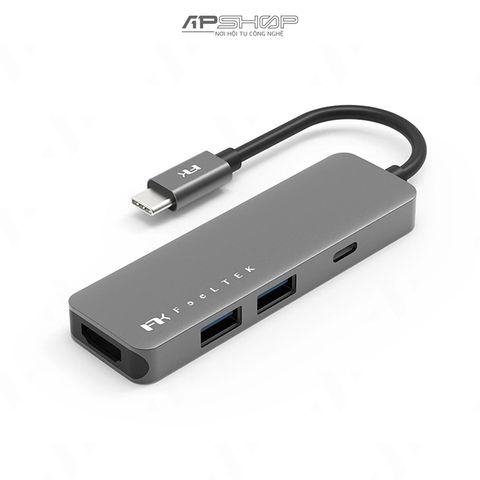 HUB chuyển đổi Feeltek HCM002GM1F 4 in 1 USB C to 1 USB C | 1 USB A 3.1 | 1 SB A 2.0 | 1 HDMI 4K 30Hz