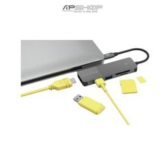 HUB chuyển đổi Feeltek HCM005AP2F 5 in 1 | 1 USB A 3.0 | 1 USB A 2.0 | 1 HDMI 4K 30Hz | 1 cổng đọc thẻ nhớ SD | 1 cổng đọc thẻ nhớ MicroSD
