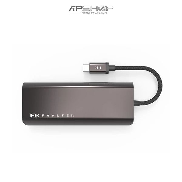 HUB chuyển đổi Feeltek HCM006AP2F 6 in 1 | 2 USB A 3.0 | 1 USB C | 1 HDMI 4K 30Hz | 1 cổng đọc thẻ nhớ SD | 1 RJ45