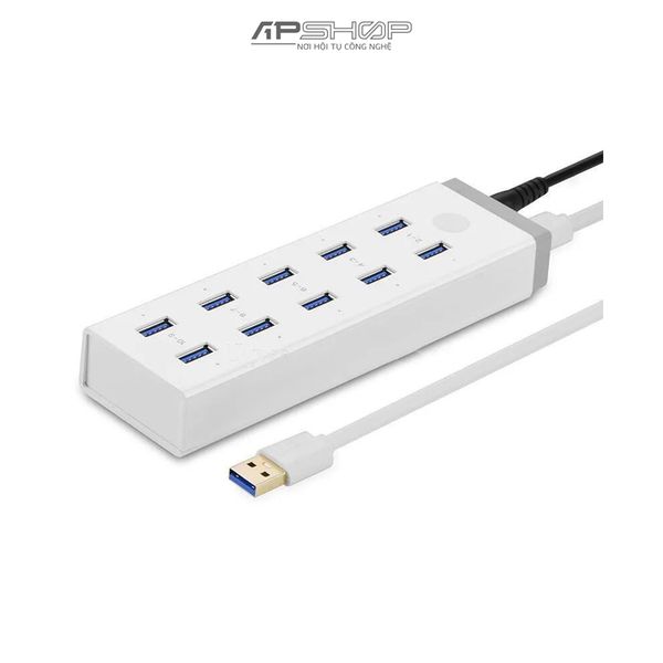 Hub Ugreen USB A White 1M CR117 | 10 Port USB 3.0 | Chính hãng