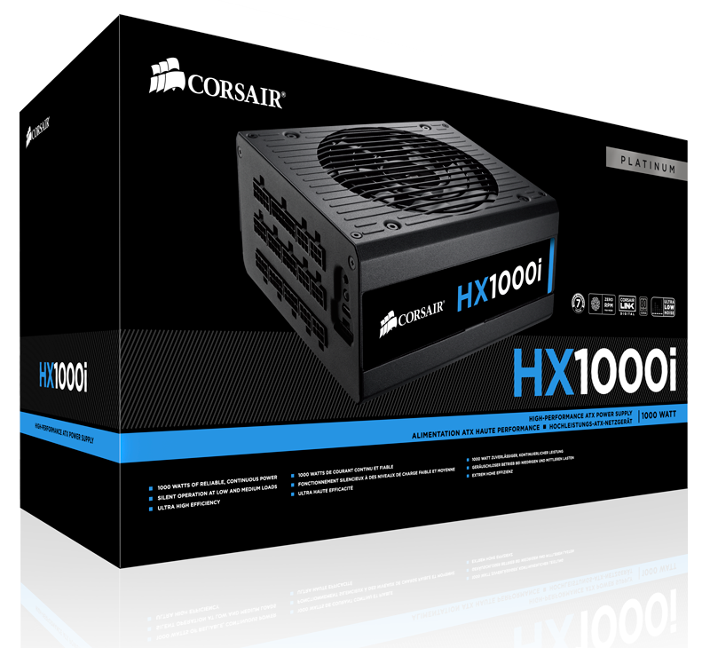 Nguồn Corsair HX1000i - 80 Plus Platinum - Full Modul