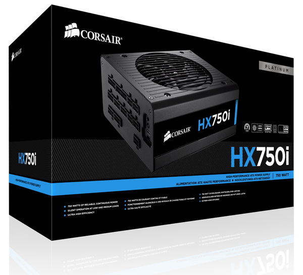 Nguồn Corsair HX750i - 80 Plus Platinum - Full Modul