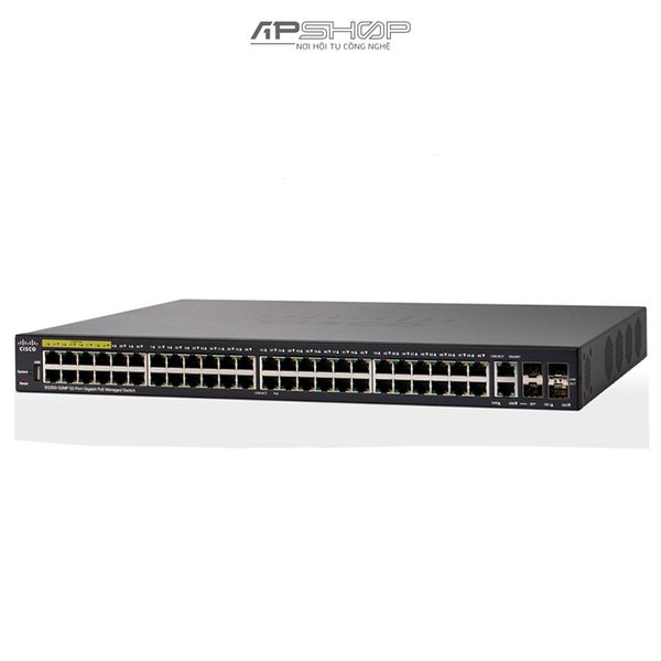 Cisco SG350 48Port PoE+ (support 60W PoE Port) Gigabit with 740W power budget + 2 Gigabit copper/SFP combo + 2 SFP ports Managed Switch - Hàng chính hãng