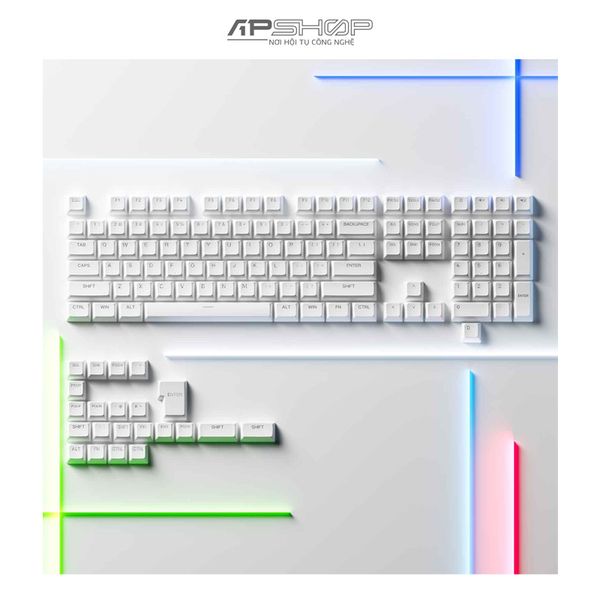 Keycap AKKO ASA Shine Through White (Xuyên LED / ASA profile / 131 nút) | Chính hãng