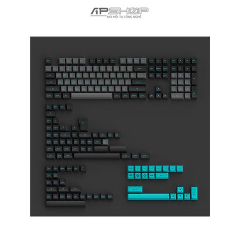 Keycap AKKO Black & Cyan PBT Double-Shot ASA profile | Chính hãng