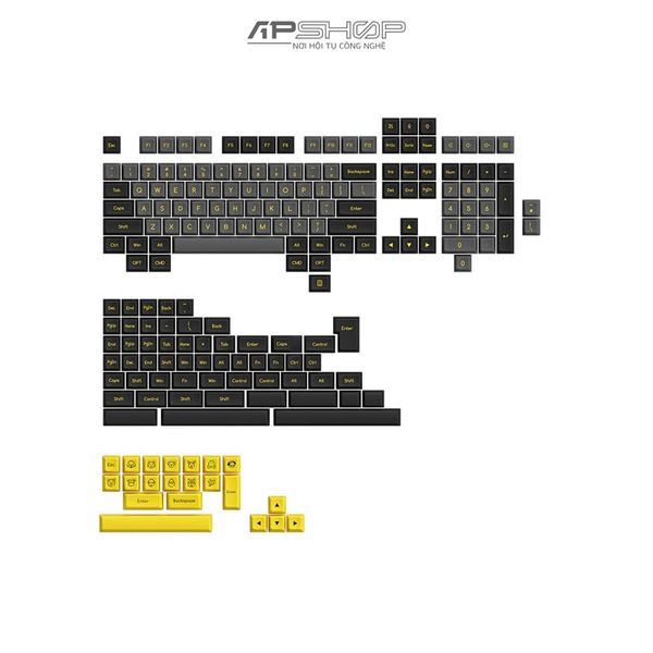 Keycap AKKO Black Gold ABS Double-Shot SA Leveled profile | Chính hãng
