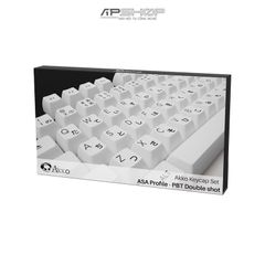 Keycap AKKO Black on White PBT Double-Shot ASA profile | Chính hãng