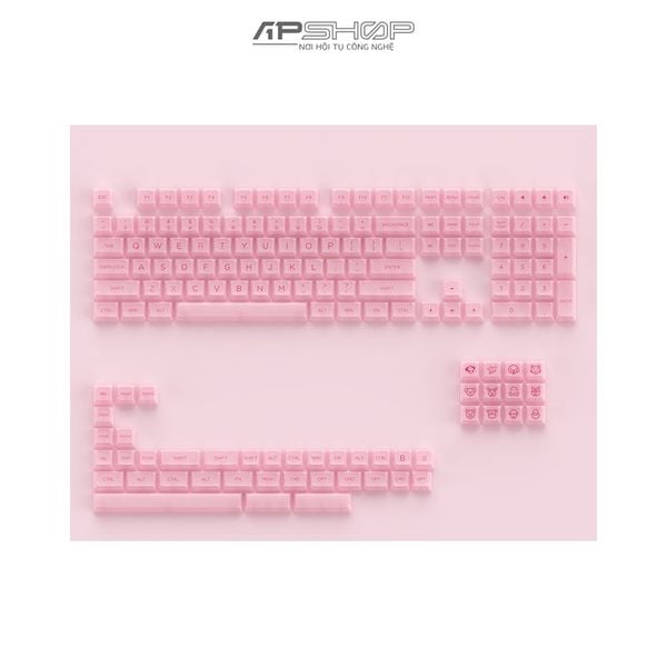 Keycap AKKO Clear Pink Printed Characters ASA profile | Chính hãng