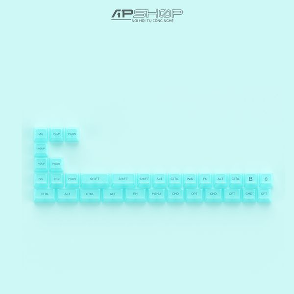 Keycap AKKO Clear Tiffany Blue Printed Characters ASA profile | Chính hãng