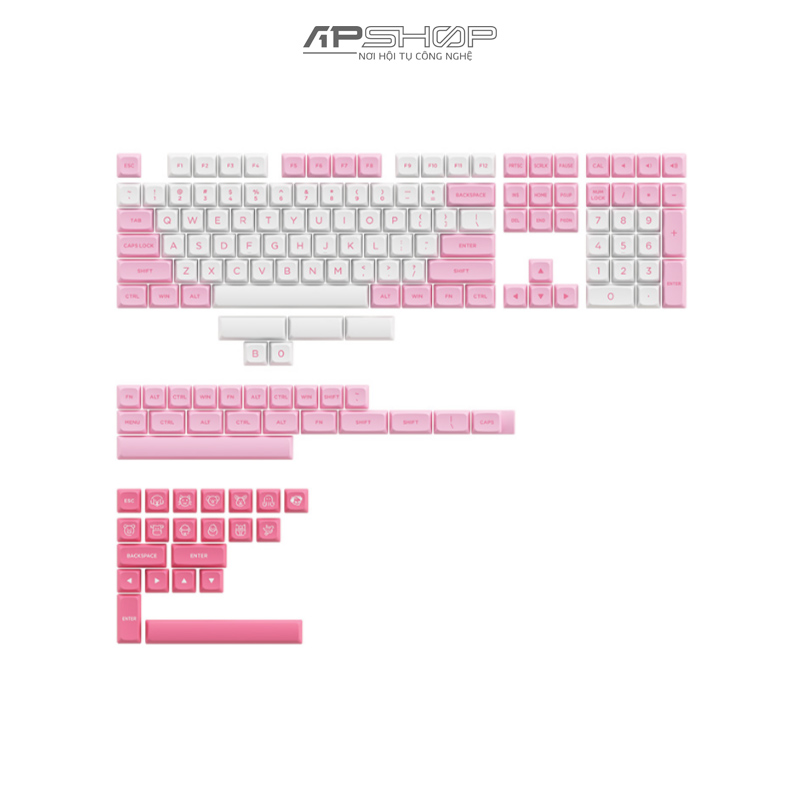 Keycap AKKO Prunus Lannesiana PBT Double-Shot ASA Low profile | Chính hãng