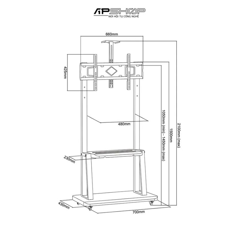 Khung treo tivi di dộng GL G1700-1P (32
