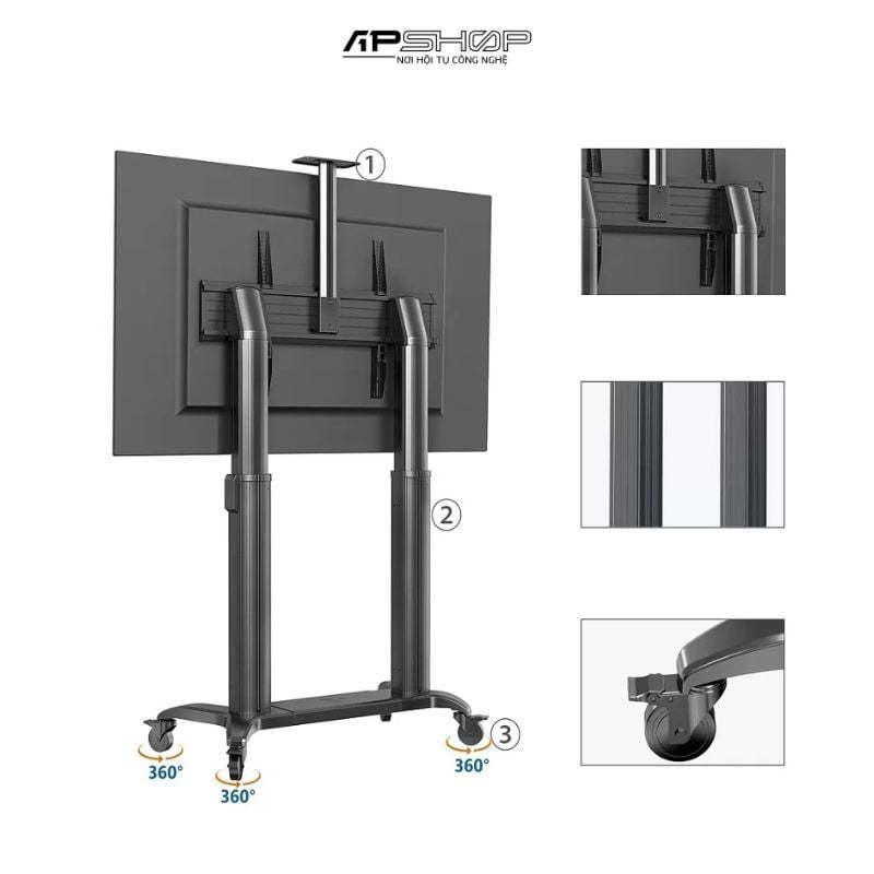 Khung treo tivi di động Remote NB TW100(75"-110")