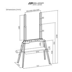 Khung treo TV chân gỗ Brateck FS36-44F-02 (43