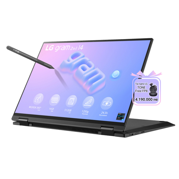 Laptop doanh nhân LG Gram 2023 14T90R | i5 | Ram 16GB | SSD 512GB | Win 11 Home Plus | Black | Chính hãng