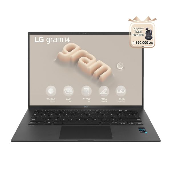 Laptop doanh nhân LG Gram 2023 14Z90R | i7 | Ram 16GB | SSD 512GB | Win 11 Home Plus | Black | Chính hãng