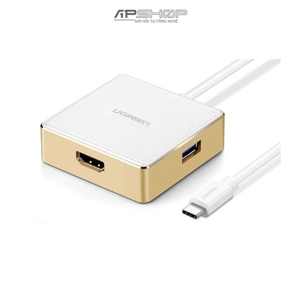 Cáp chuyển đổi USB C to HDMI + Hub USB 2.0 & 3.0 hỗ trợ sạc Macbook Ugreen 30441 | Chính hãng